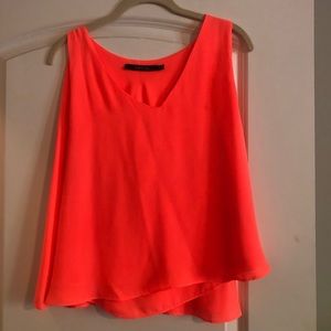 Neon V-Neck Cape Top - Size S